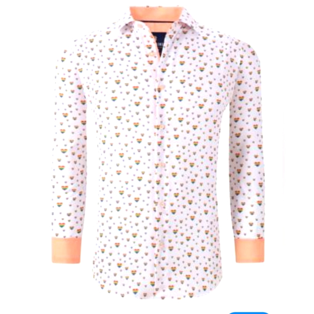 TOM BLAINE SLIM FIT SIZE SMALL PRIDE BUTTON UP